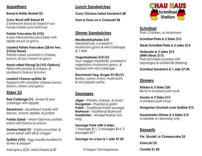 Chau Haus Schnitzel Station - Kalamazoo, MI menu_pic