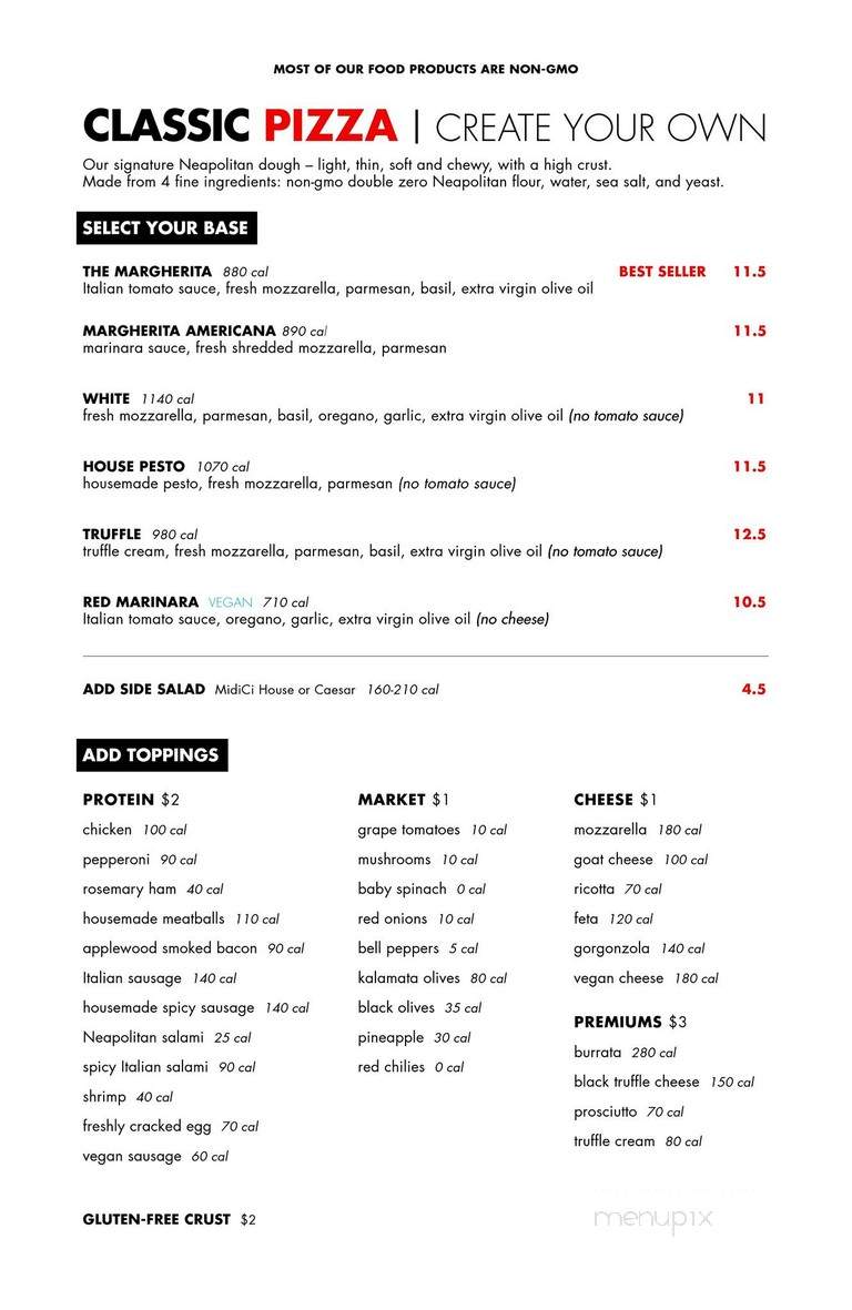 MidiCi The Neapolitan Pizza Company - Riverside, CA menu_pic