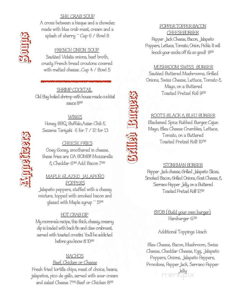 Roots At Grayson - Independence, VA menu_pic