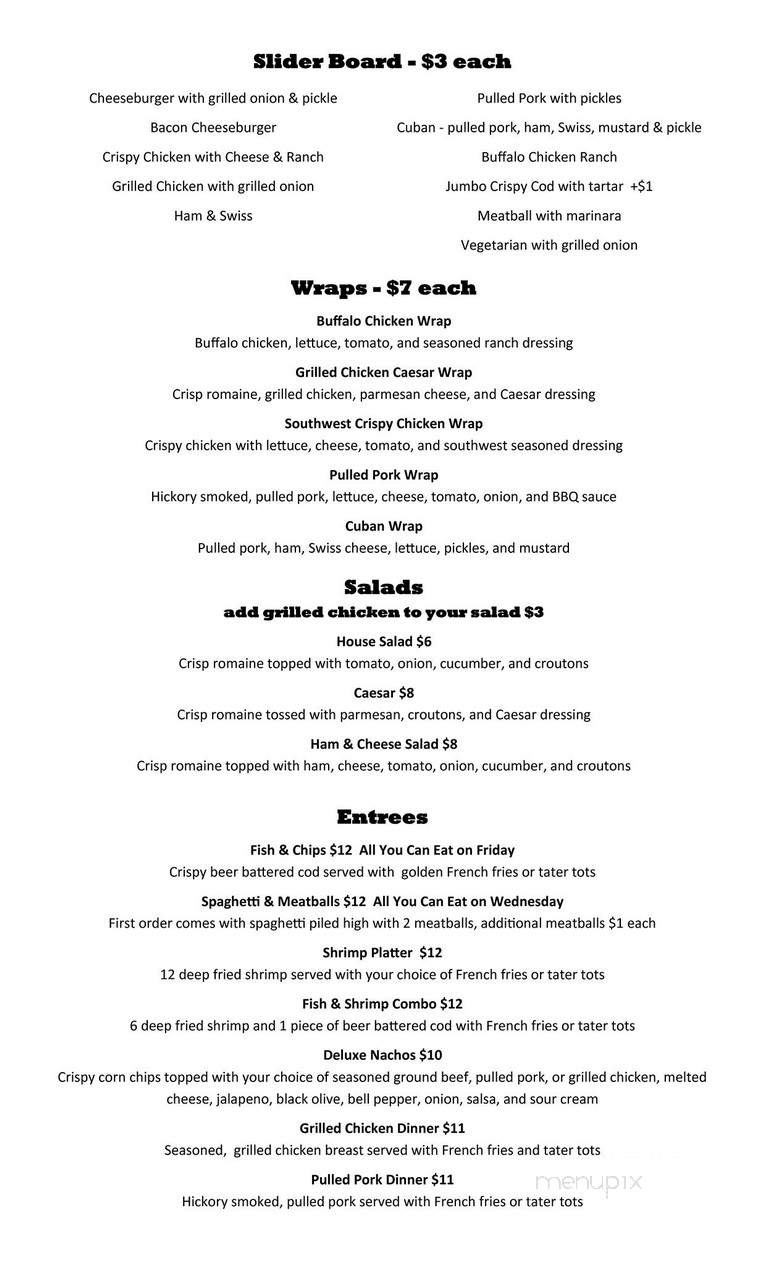 Hat-Trick Bar & Grill - Trenton, MI menu_pic