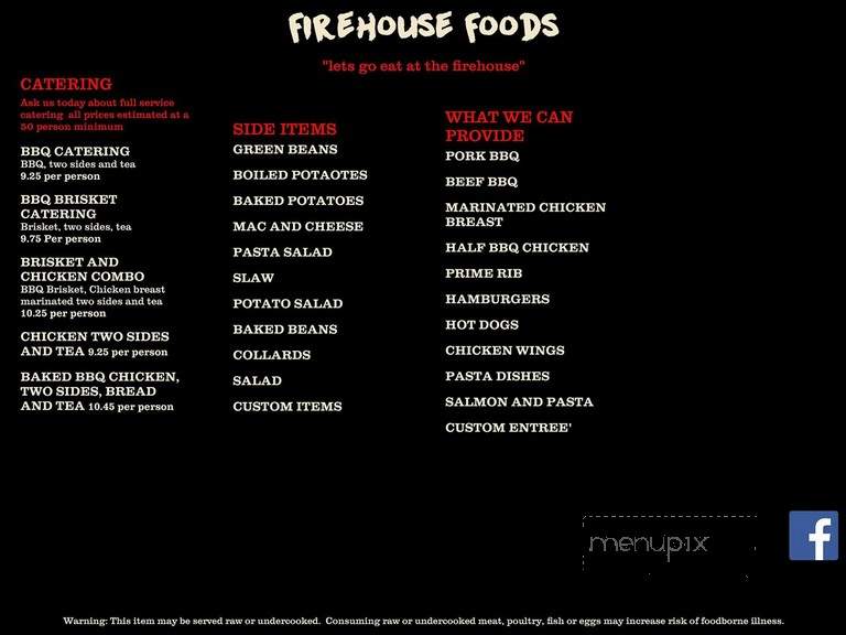 Firehouse Foods - Rolesville, NC menu_pic