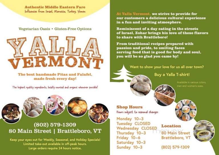 Yalla Vermont - Brattleboro, VT menu_pic
