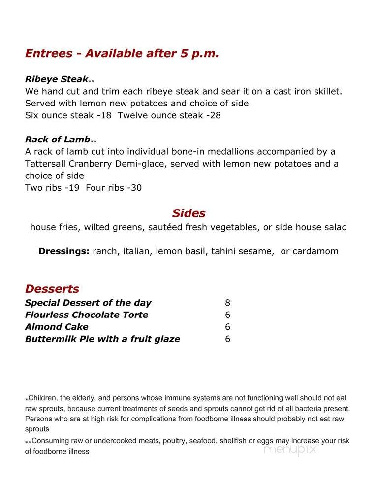 Stone's Throw Cafe - Morris, MN menu_pic