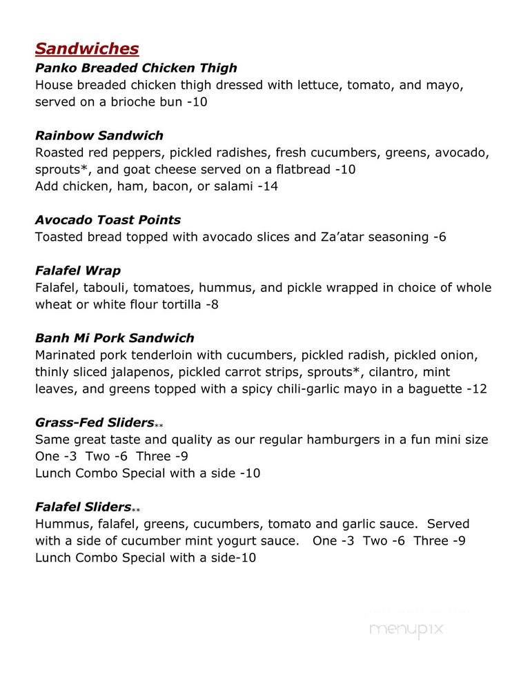 Stone's Throw Cafe - Morris, MN menu_pic