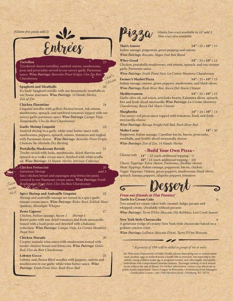 Vino Over the Valley - Arcadia, WI menu_pic