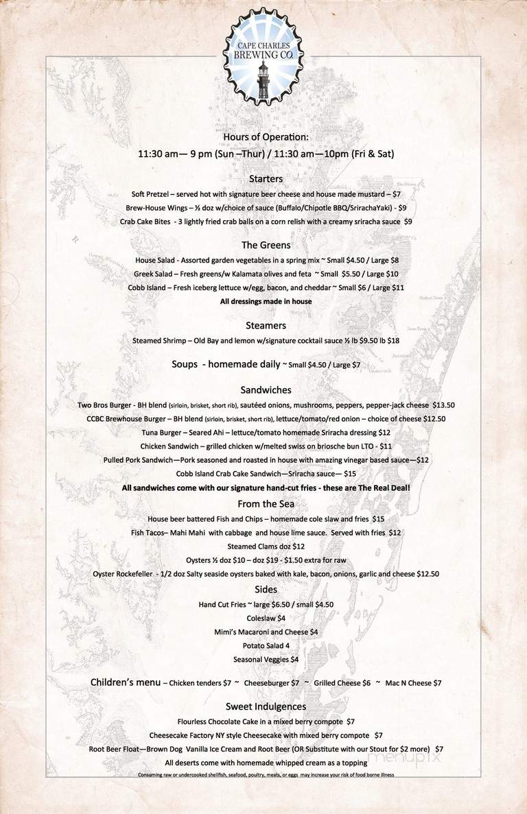 Cape Charles Brewing Company - Cape Charles, VA menu_pic