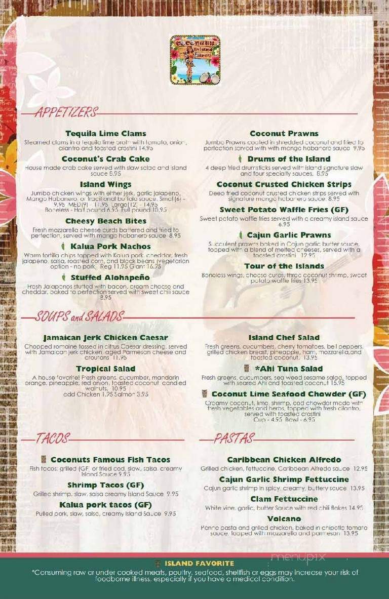Coconuts Island Grill - Centralia, WA menu_pic