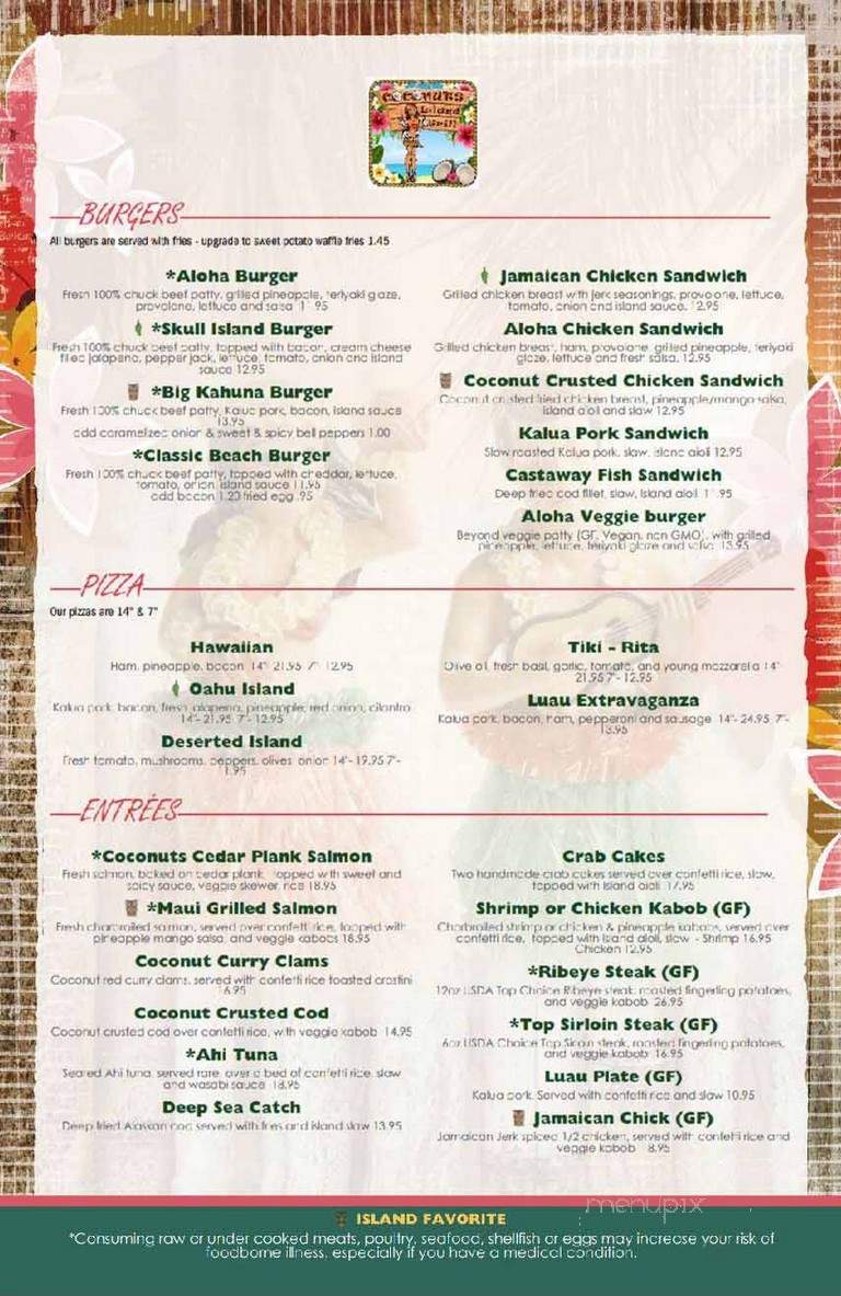 Coconuts Island Grill - Centralia, WA menu_pic