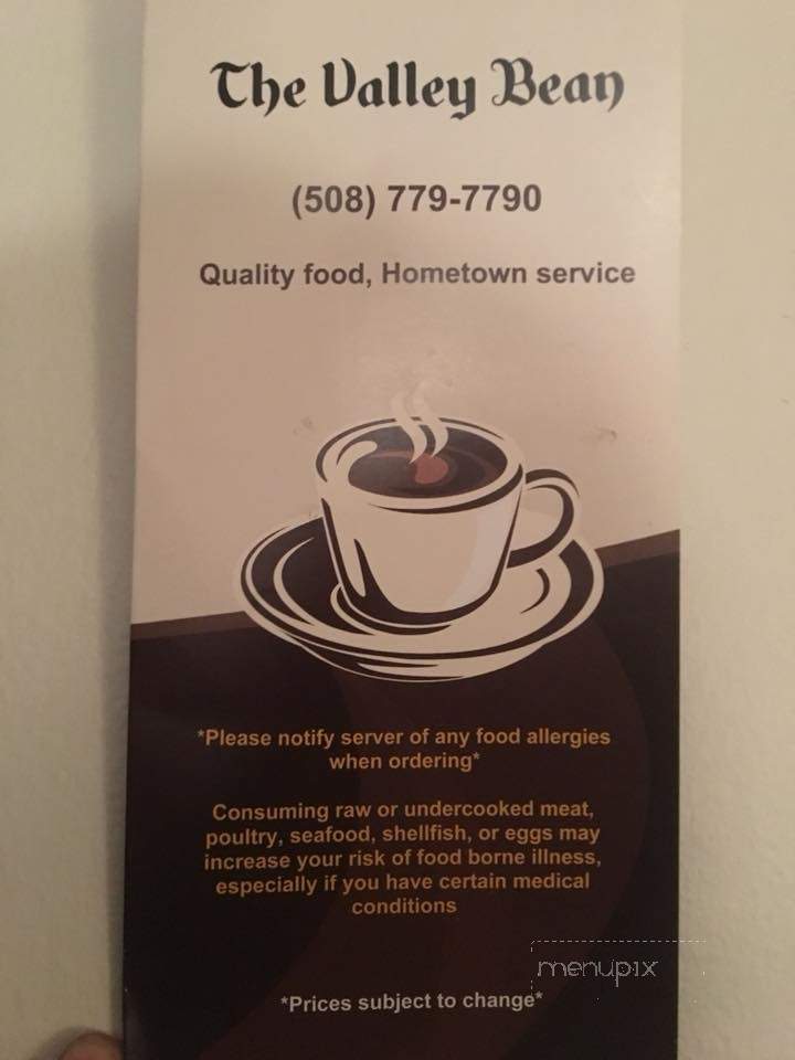 The Valley Bean - Uxbridge, MA menu_pic