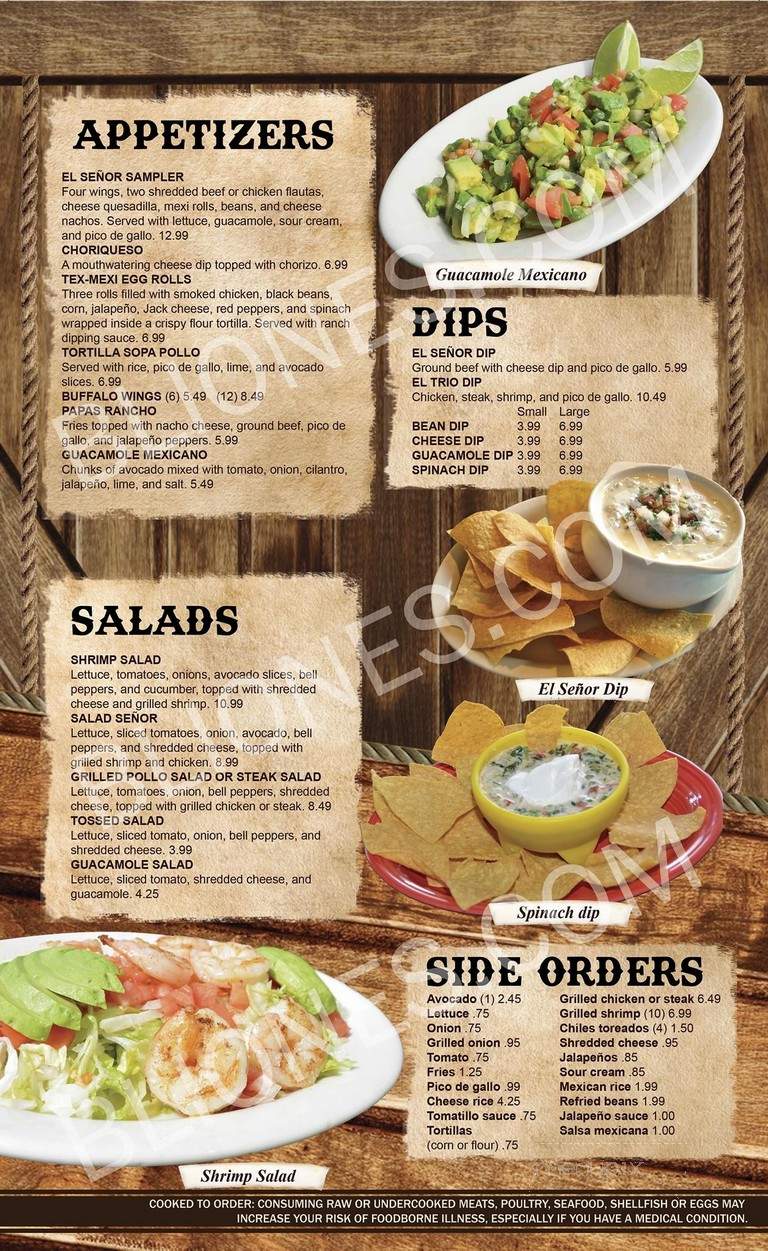 El Senor Rancho - Lenoir City, TN menu_pic