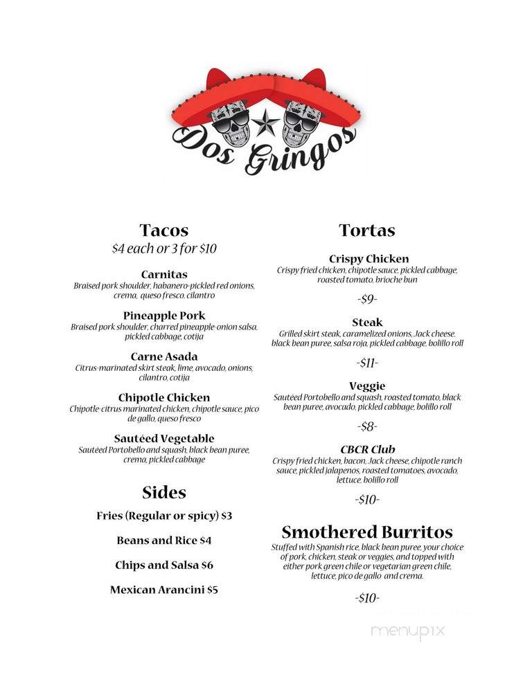 Dos Gringos - Denver, CO menu_pic