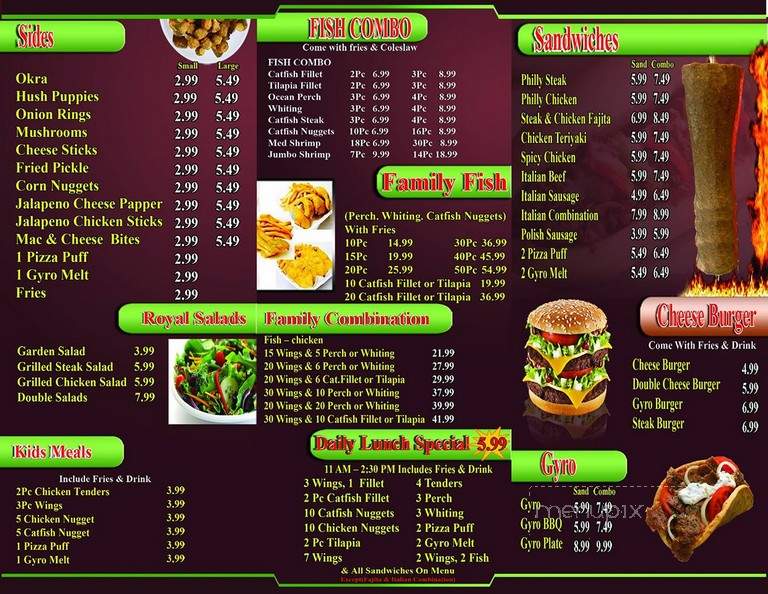 Royal Fish & Chicken - Indianapolis, IN menu_pic