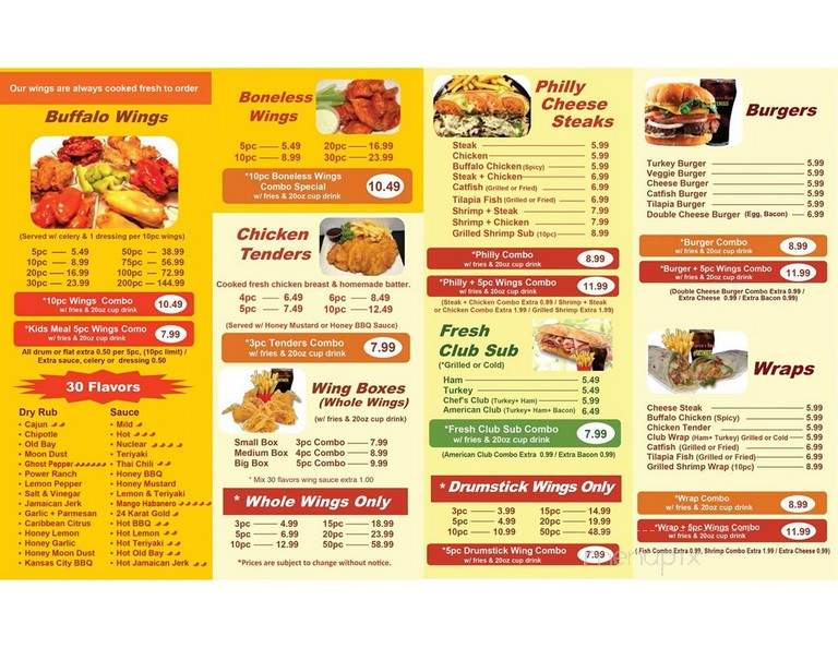 America's Best Wings - Dallas, TX menu_pic