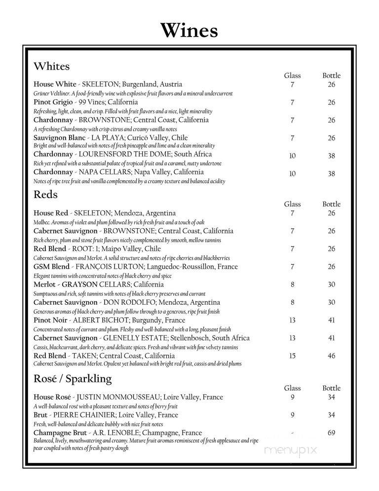 Druknya House - Charlottesville, VA menu_pic