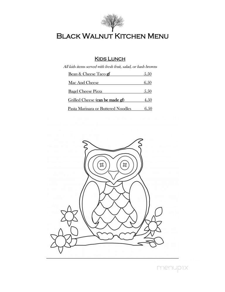 Black Walnut Kitchen - Monroe, WI menu_pic