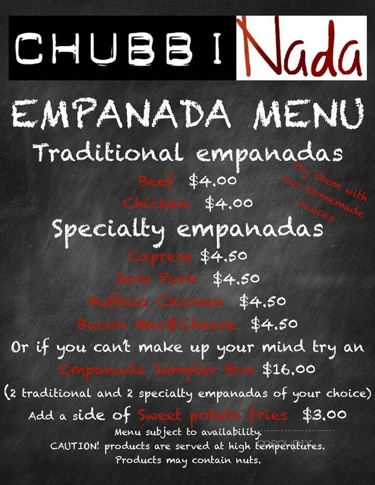 ChubbiNada - Tampa, FL menu_pic