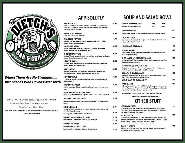 Dietch's 1 - Pittsburgh, PA menu_pic