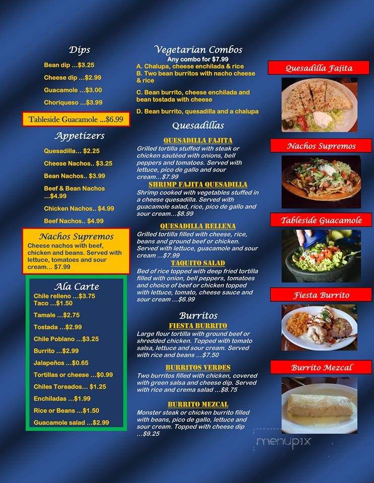 El Mezcal Mexican Restaurant - Owensboro, KY menu_pic