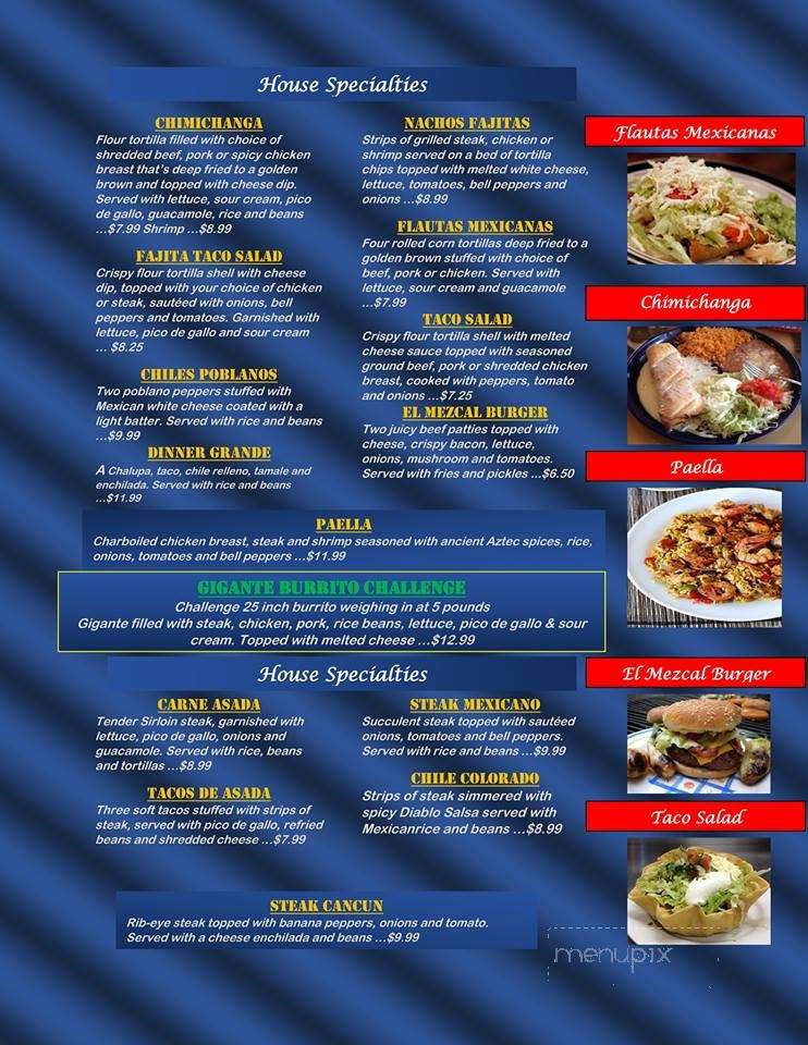 El Mezcal Mexican Restaurant - Owensboro, KY menu_pic
