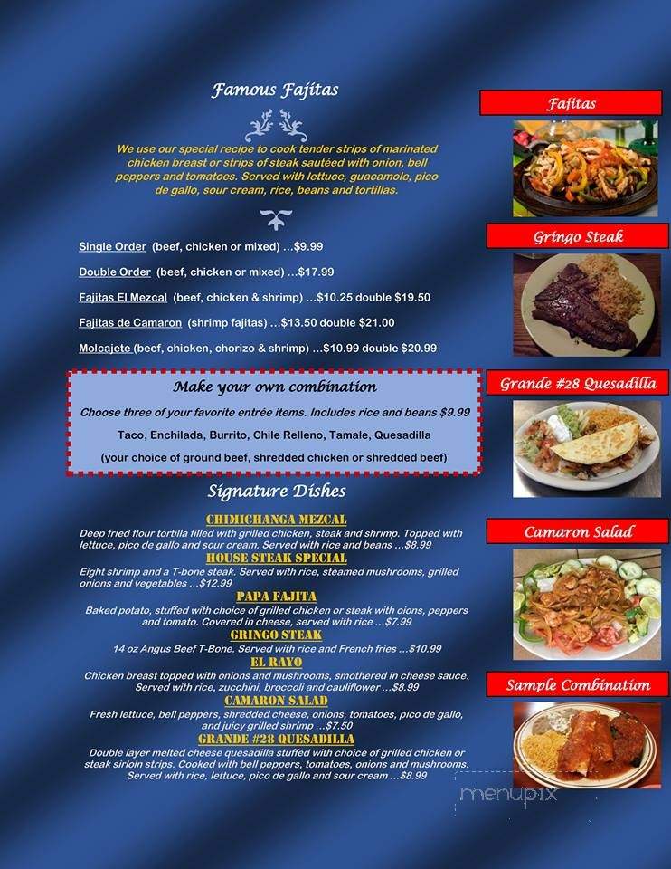 El Mezcal Mexican Restaurant - Owensboro, KY menu_pic