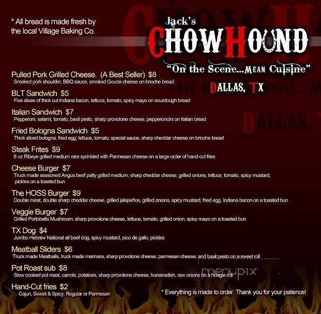 Jack's ChowHound - Dallas, TX menu_pic