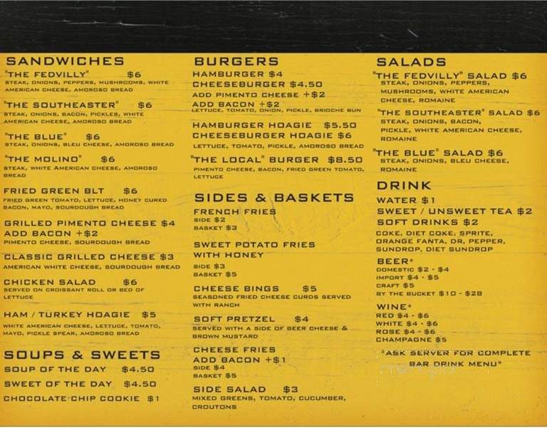 The Local Cafe - Fayetteville, TN menu_pic