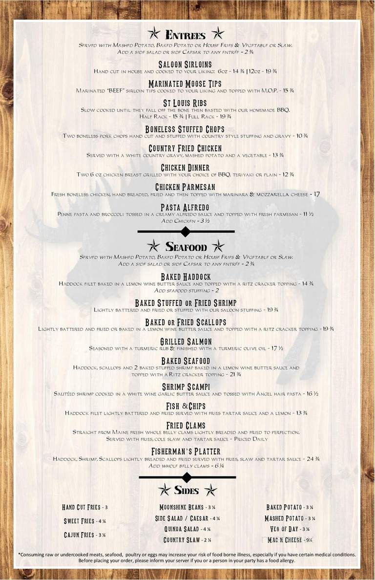 Mad Moose Saloon - North Attleborough, MA menu_pic