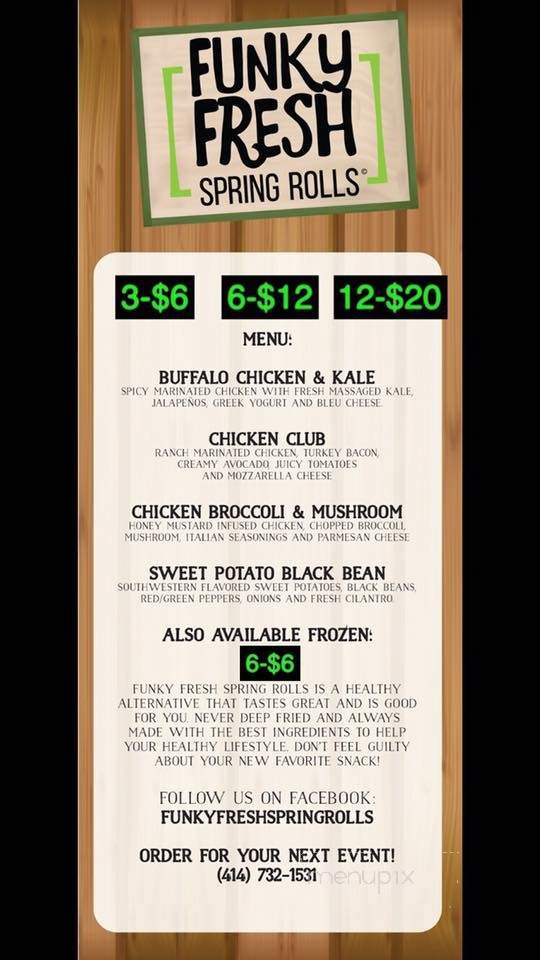 Funky Fresh Spring Rolls - Milwaukee, WI menu_pic