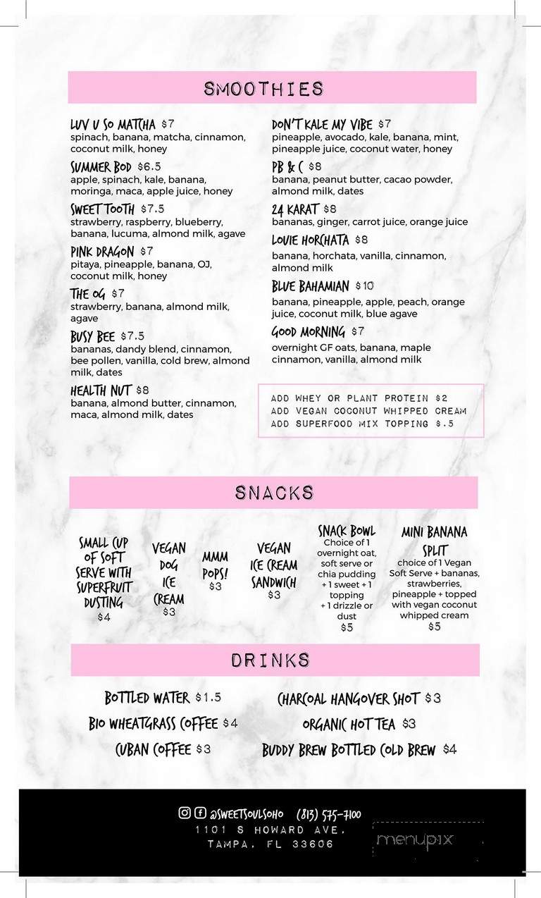 Sweet Soul - Tampa, FL menu_pic