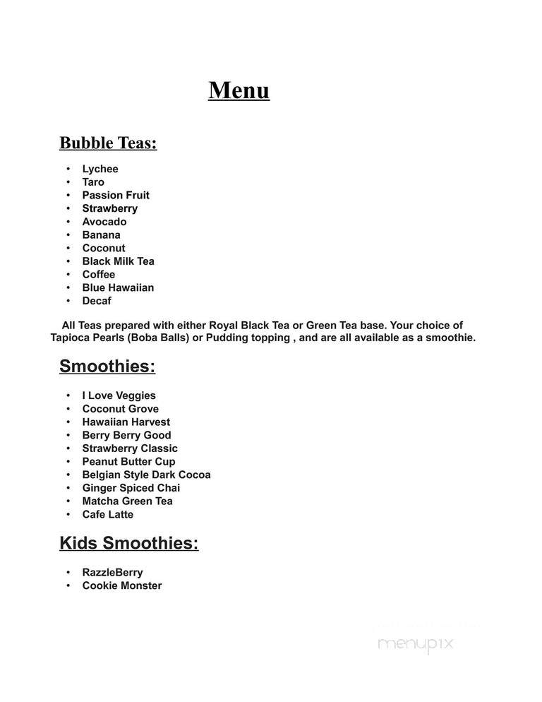 Boba Brew - Raleigh, NC menu_pic