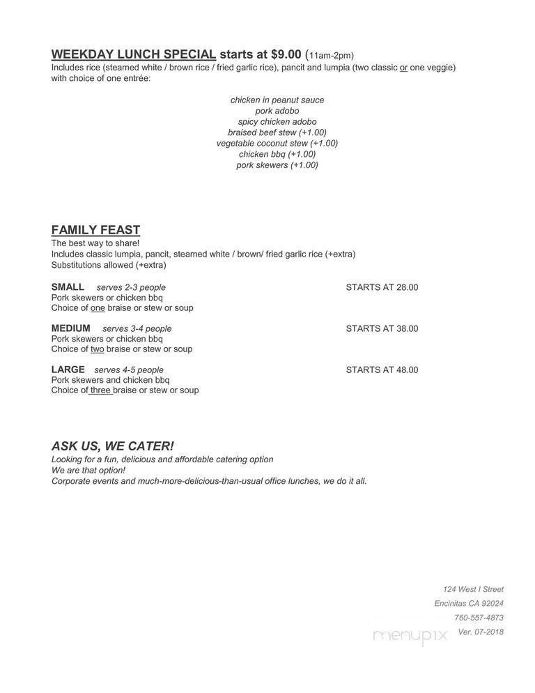 Carin de Ria - Encinitas, CA menu_pic