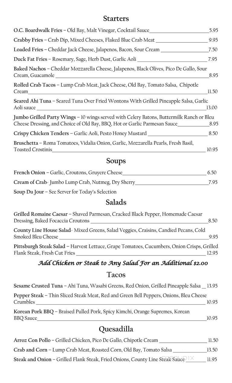 El's County Line Bar & Grill - Kingsville, MD menu_pic