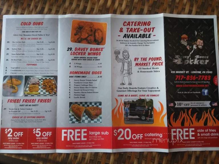 Davey Bones' Locker - Lemoyne, PA menu_pic