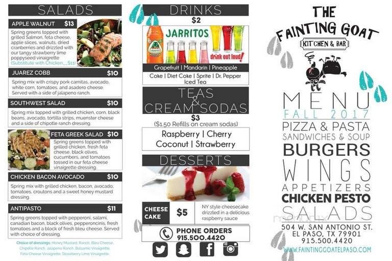 The Fainting Goat - El Paso, TX menu_pic