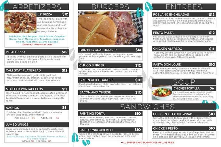 The Fainting Goat - El Paso, TX menu_pic