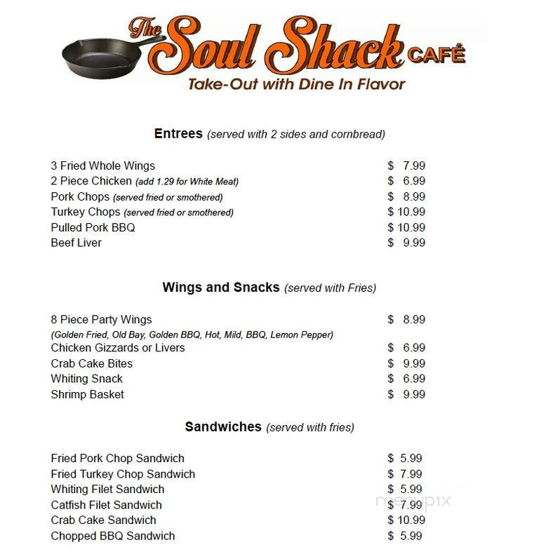 The Soul Shack Cafe - Portsmouth, VA menu_pic