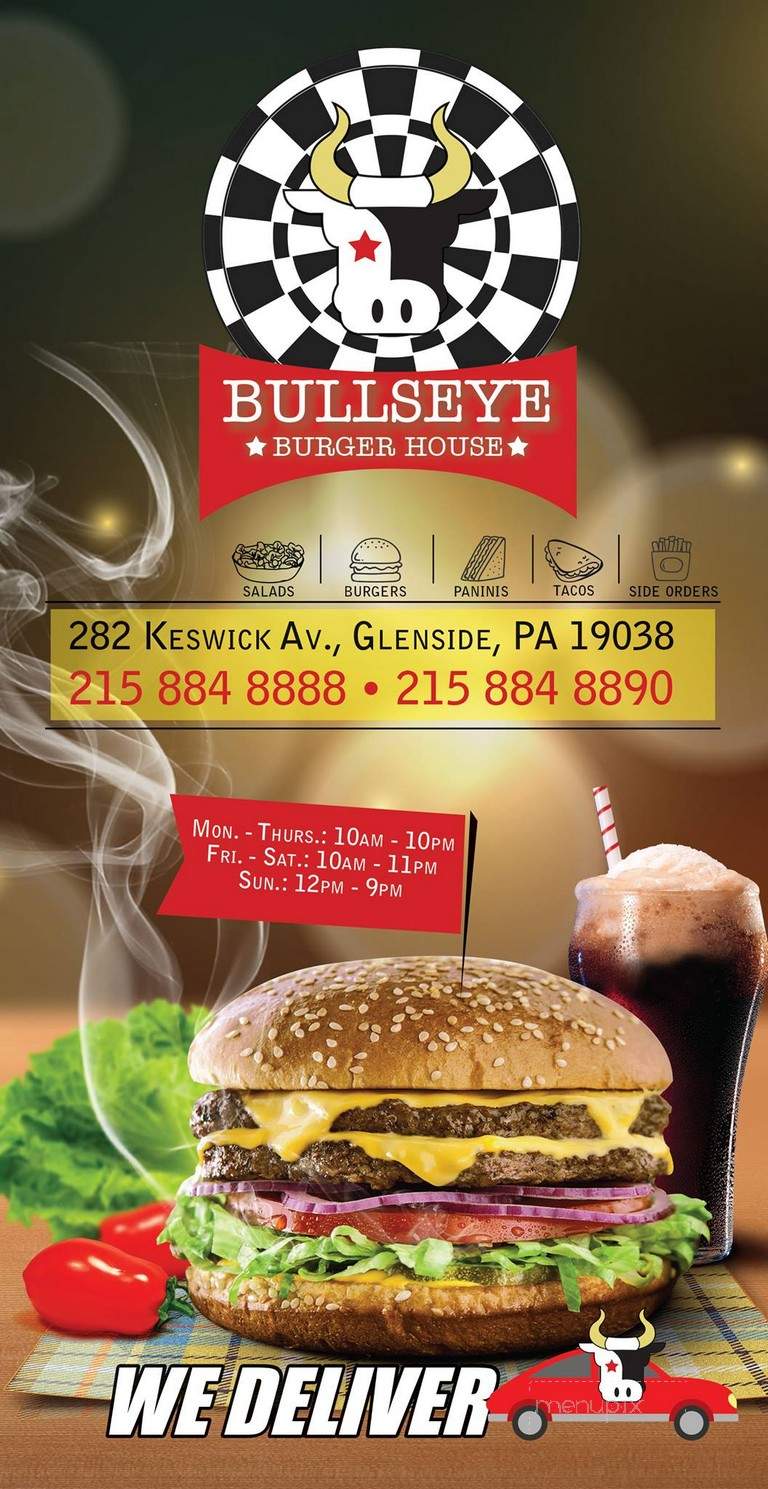 Bullseye Burger House - Glenside, PA menu_pic