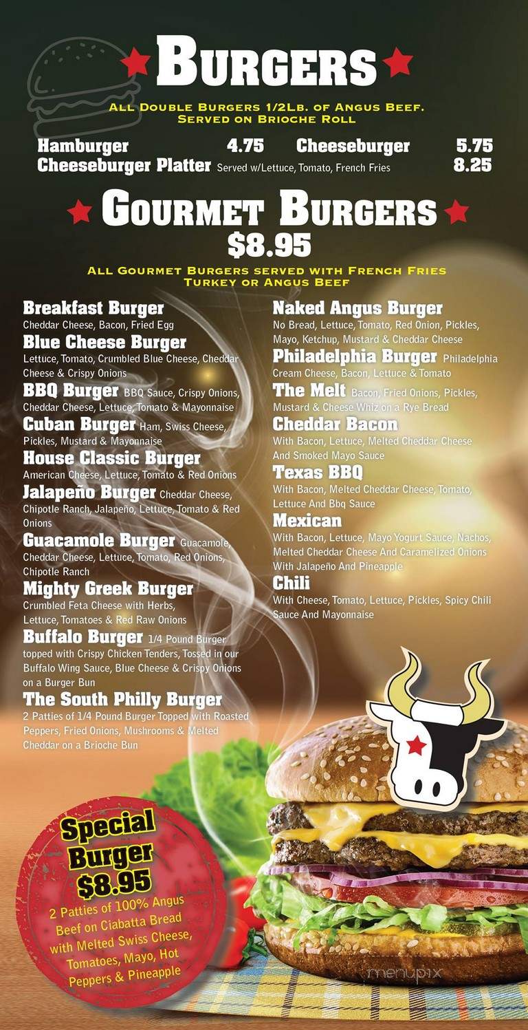 Bullseye Burger House - Glenside, PA menu_pic