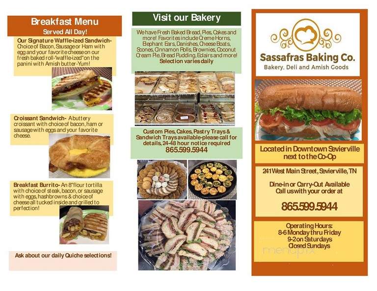 Sassafras - Sevierville, TN menu_pic