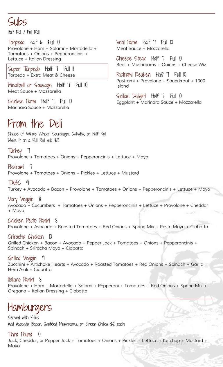 Giovanni's Italian Restaurant - San Diego, CA menu_pic