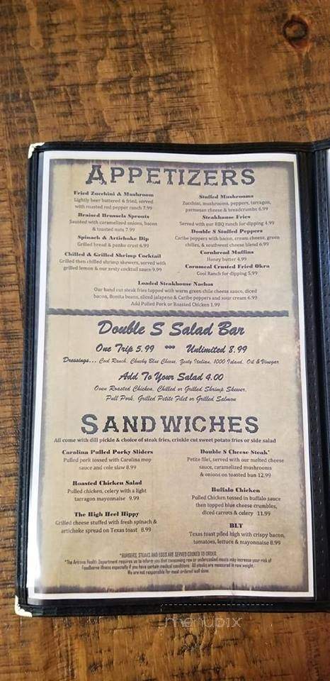 Double S Steakhouse - Willcox, AZ menu_pic