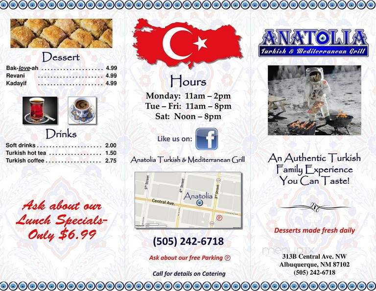 Anatolia Kebab - Albuquerque, NM menu_pic