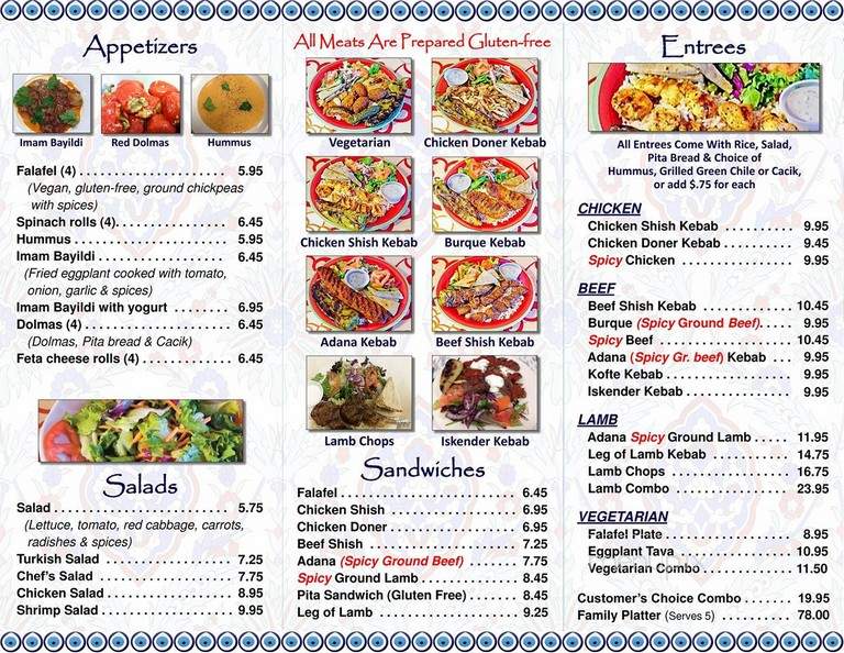 Anatolia Kebab - Albuquerque, NM menu_pic