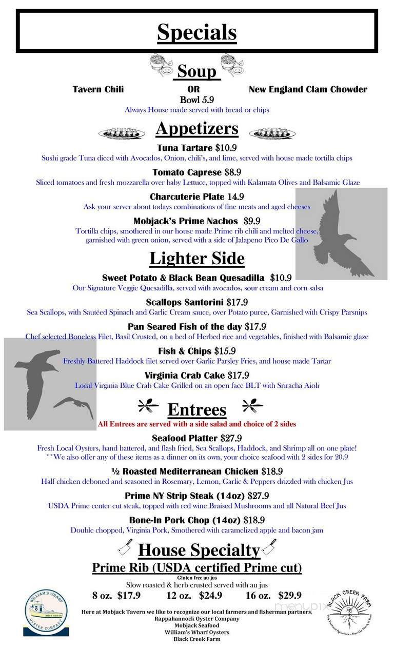 Mobjack Tavern - York, VA menu_pic