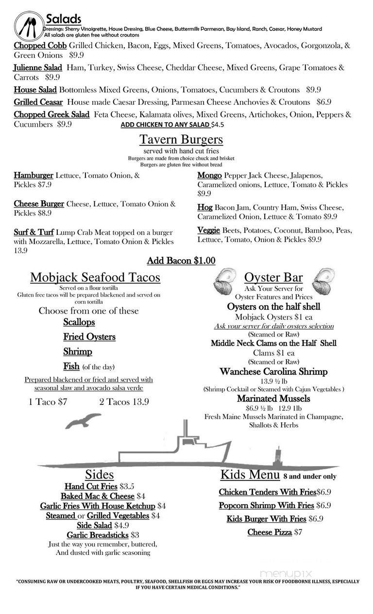 Mobjack Tavern - York, VA menu_pic