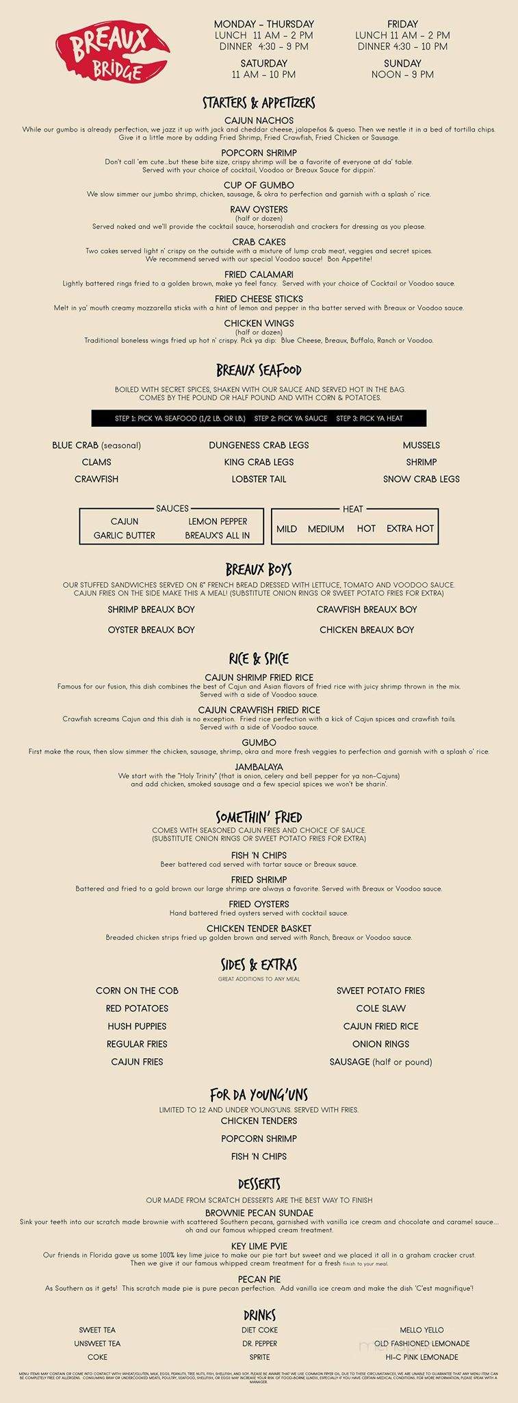 Breaux Bridge - Columbus, MS menu_pic