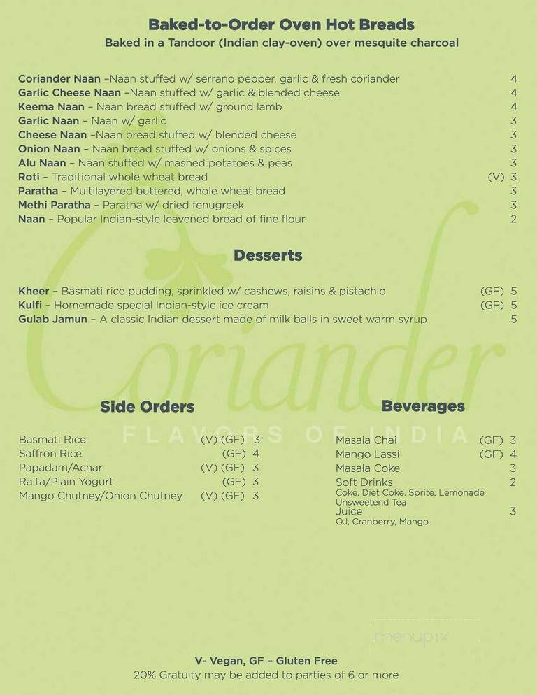 Coriander Flavors of India - Denver, CO