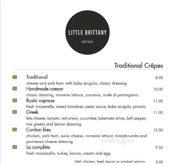 Little Brittany Creperie - Aventura, FL menu_pic