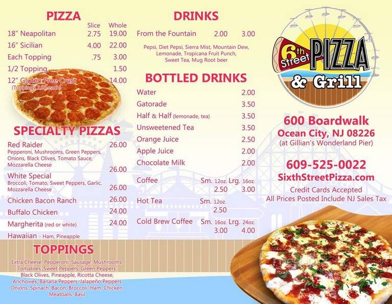 6th Street Pizza and Grill - Ocean City, NJ menu_pic