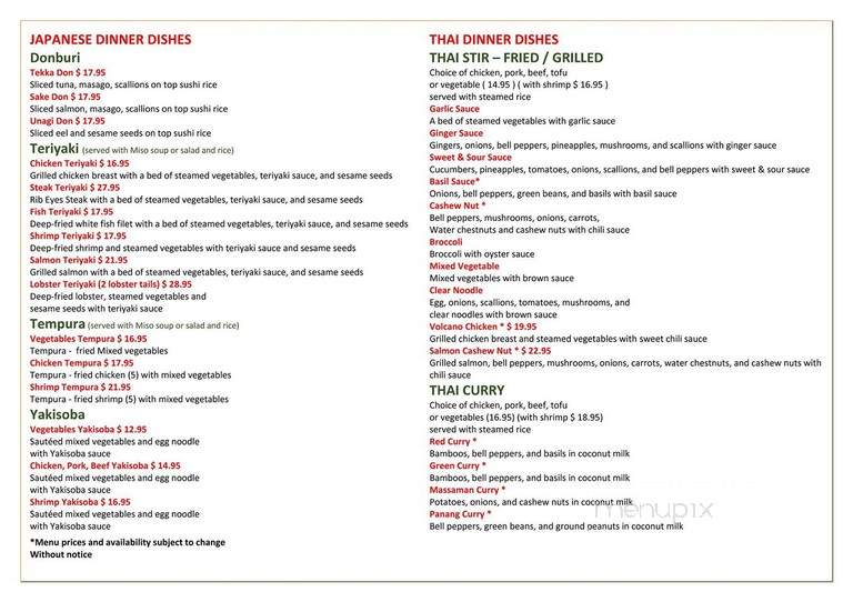 Ninja Thai and Sushi Bar - Fort Myers, FL menu_pic